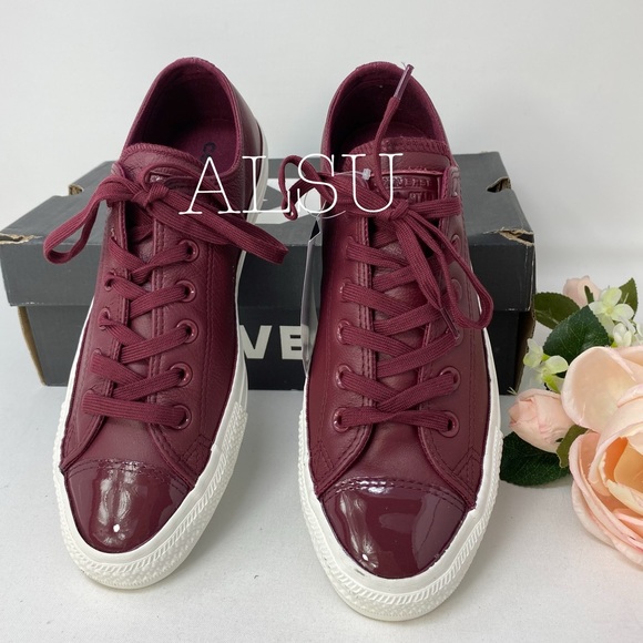 Converse Ctas Low Top Leather Dark Burgundy W - Picture 4 of 8